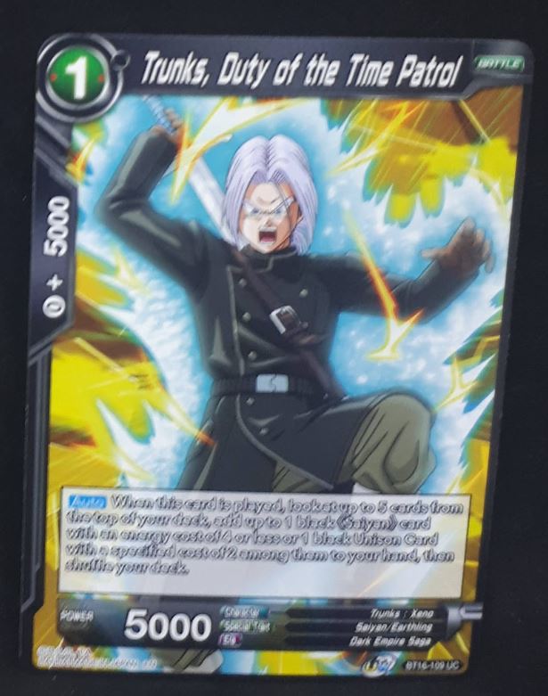 Carte Dragon Ball Super Card Game Us Unison Warrior Series Boost Set 7 BT16-109 UC (2022) bandai trunks duty of the time patrol dbscg 