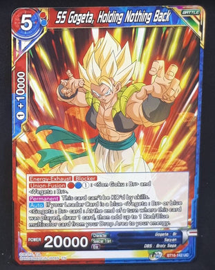 Carte Dragon Ball Super Card Game Us Unison Warrior Series Boost Set 7 BT16-142 UC (2022) bandai ss gogeta holding nothing back dbscg 