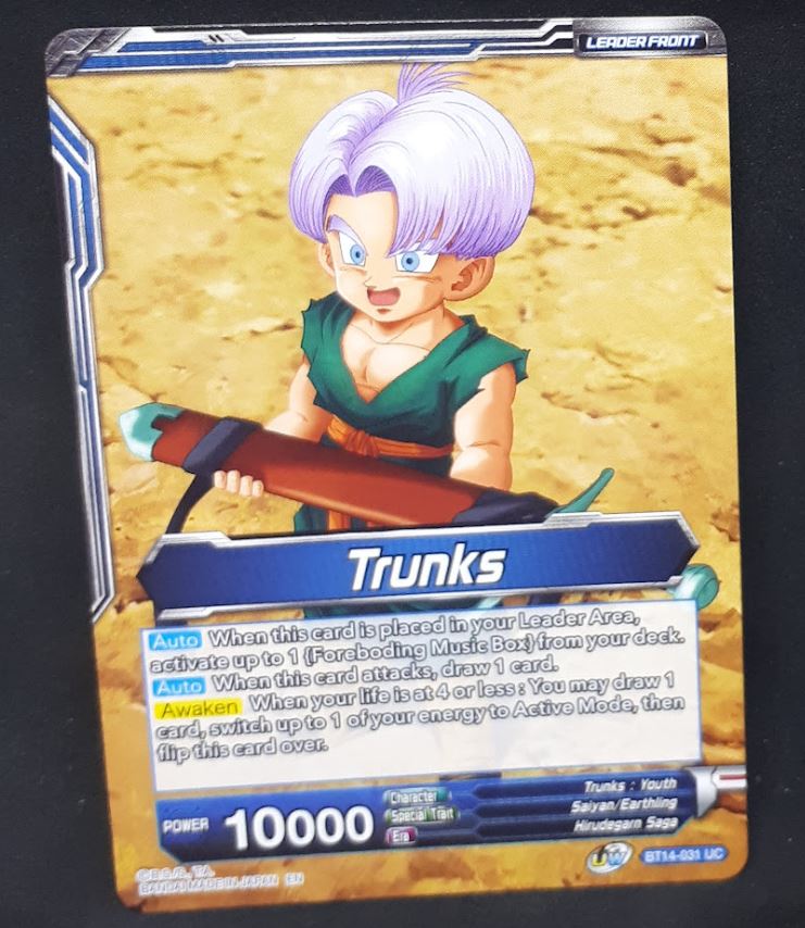 Carte Dragon Ball Super Card Game Us Unison Warrior Series Set 05 BT14-031 UC bandai trunks dbscg cardamehdz 