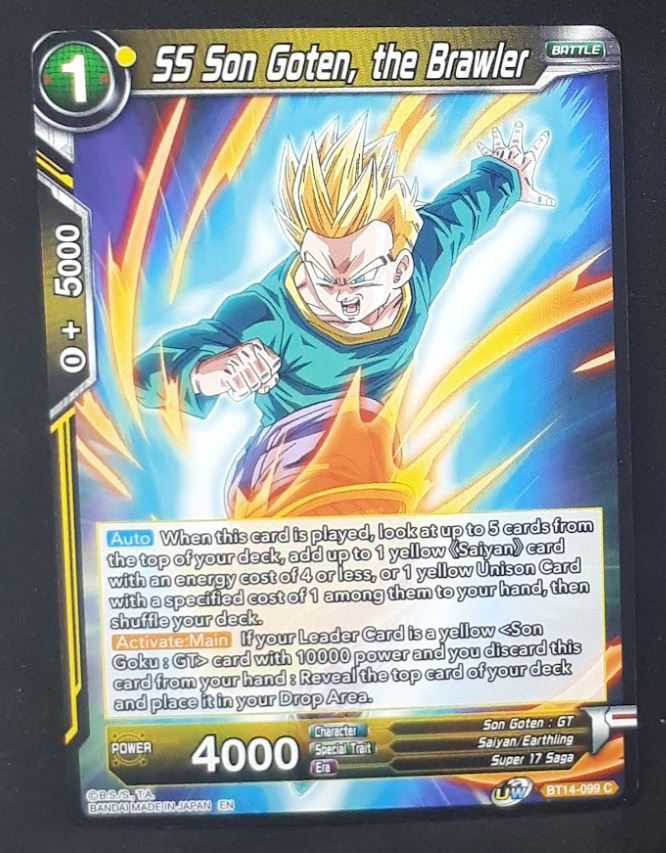 Carte Dragon Ball Super Card Game Us Unison Warrior Series Set 05 BT14-099 C bandai ss songoten the brawler dbscg