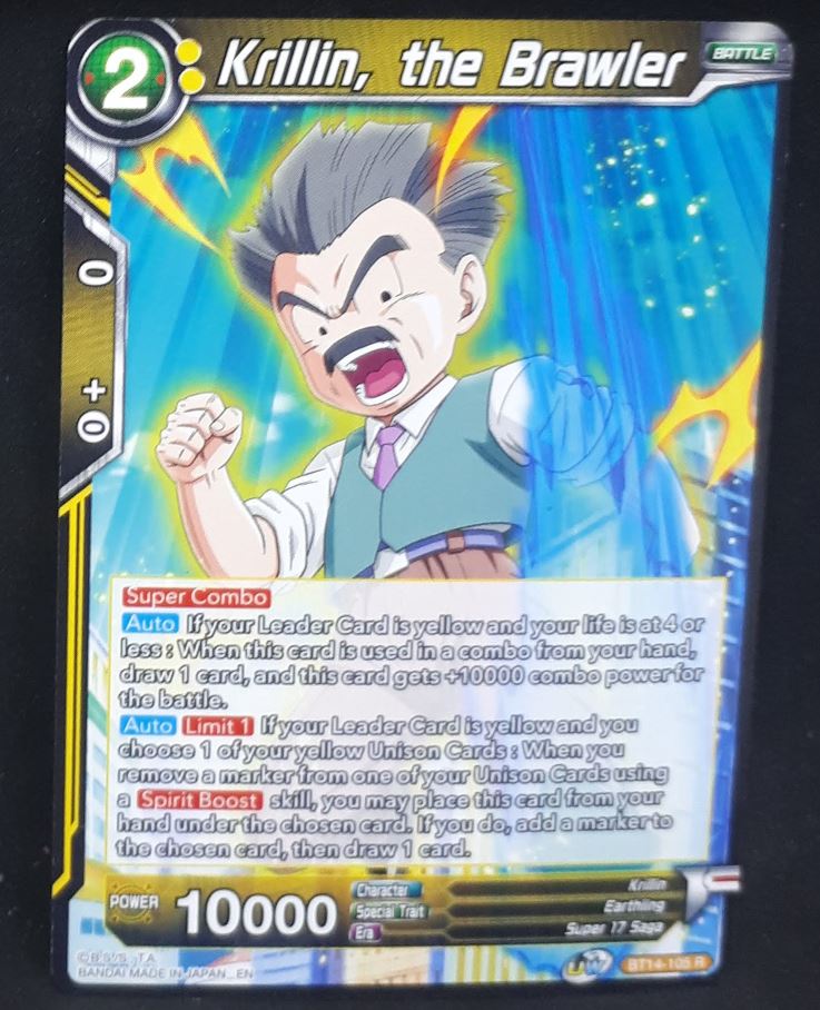 Carte Dragon Ball Super Card Game Us Unison Warrior Series Set 05 BT14-105 R bandai krilin the brawler dbscg cardamehdz 