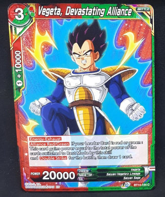 Carte Dragon Ball Super Card Game Us Unison Warrior Series Set 05 BT14-144 C bandai vegeta devastating alliance dbscg