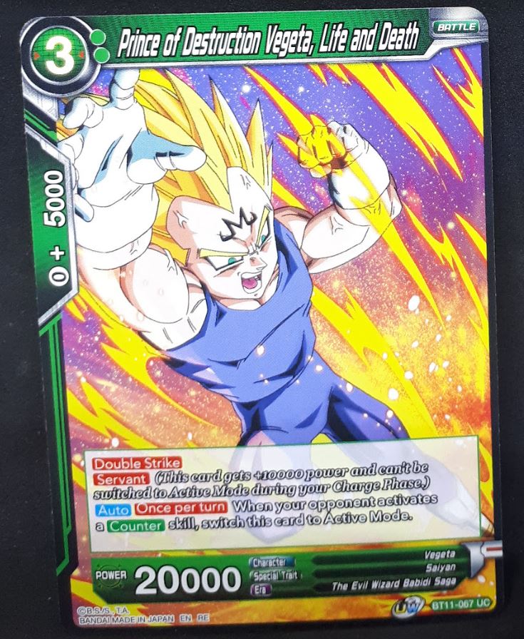 Carte Dragon Ball Super Card Game Us unison warrior bloodline BT11-067 UC bandai prince of destruction vegeta life and death dbscg cardamehdz 