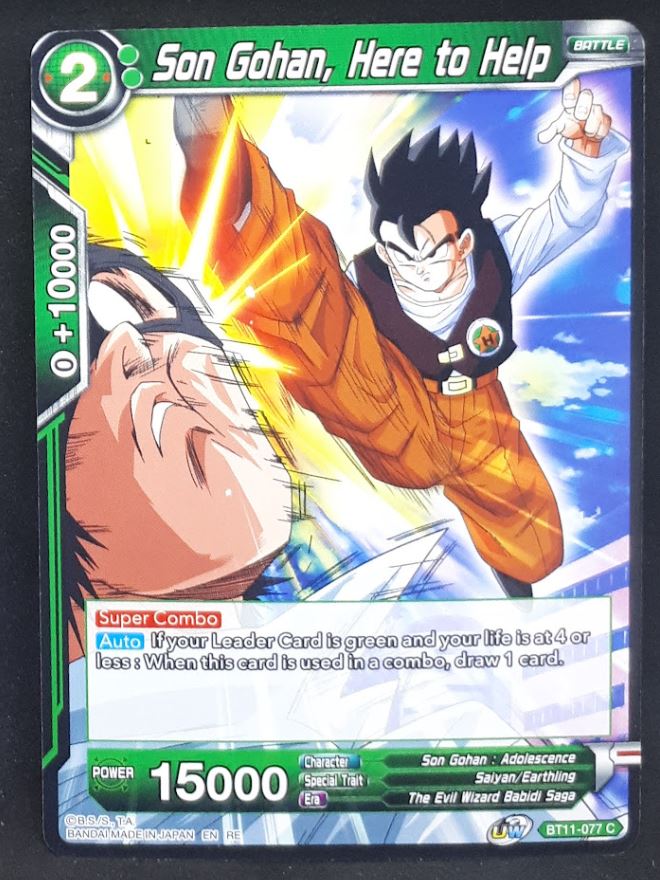 Carte Dragon Ball Super Card Game Us unison warrior bloodline BT11-077 C bandai songohan here to help dbscg cardamehdz