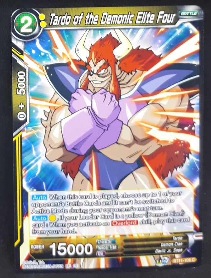 Carte Dragon Ball Super Card Game Us unison warrior bloodline BT11-108 C bandai tardo of the demonic elite four dbscg cardamehdz