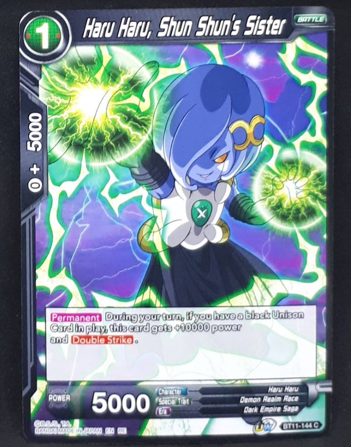 Carte Dragon Ball Super Card Game Us unison warrior bloodline BT11-144 C bandai haru haru shun shun's sister dbscg cardamehdz
