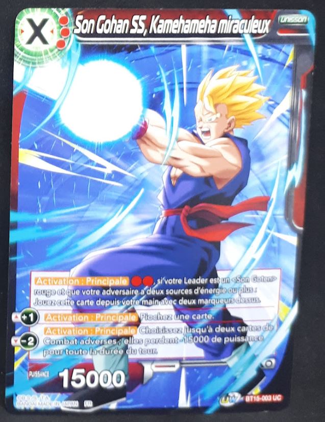 Carte Dragon Ball Super Card Game fr UWS Boost Saiyan Showdown BT15-003 UC bandai ss songohan kamehameha miraculeux dbscg 