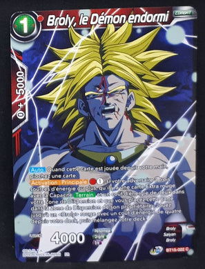 Carte Dragon Ball Super Card Game fr UWS Boost Saiyan Showdown BT15-022 C bandai broly le démon endormi dbscg cardamehdz
