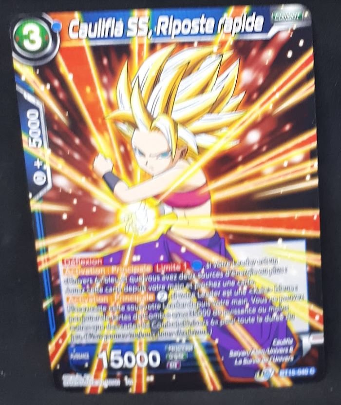 Carte Dragon Ball Super Card Game fr UWS Boost Saiyan Showdown BT15-040 C bandai caulifla ss riposte rapide dbscg cardamehdz