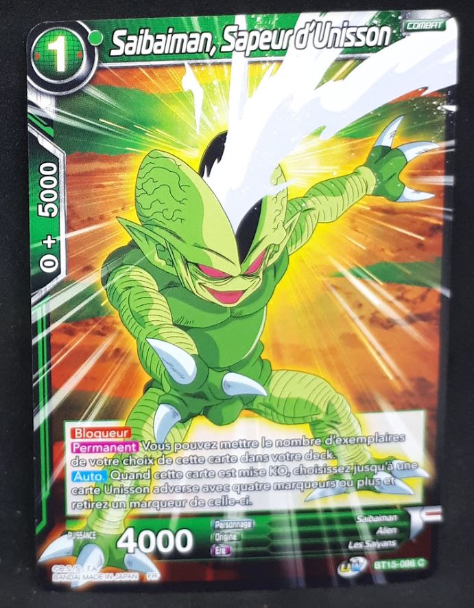 Carte Dragon Ball Super Card Game fr UWS Boost Saiyan Showdown BT15-086 C bandai saibaiman sapeur d unisson dbscg 