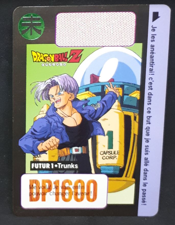 Carte Dragon Ball Z Carddass Part 16 fr n°Futur 1 (1995) bandai mirai trunks cardamehdz 