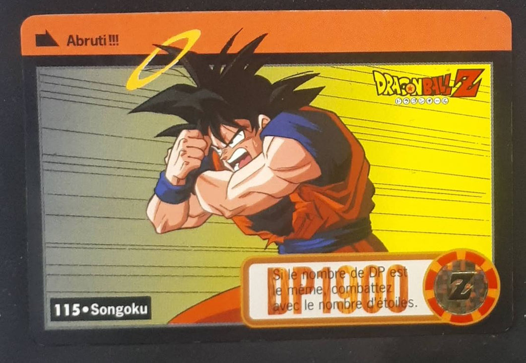 Carte Dragon Ball Z Carddass Part 19 fr n°115 (total n°761) (1995) bandai songoku dbz 