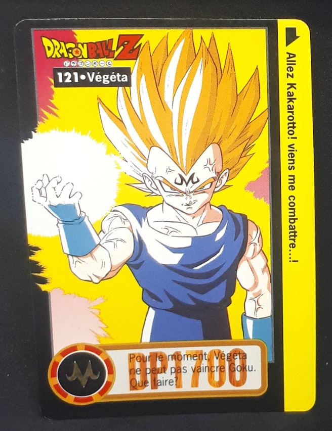 Carte Dragon Ball Z Carddass Part 19 fr n°121 (1995) bandai majin vegeta dbz