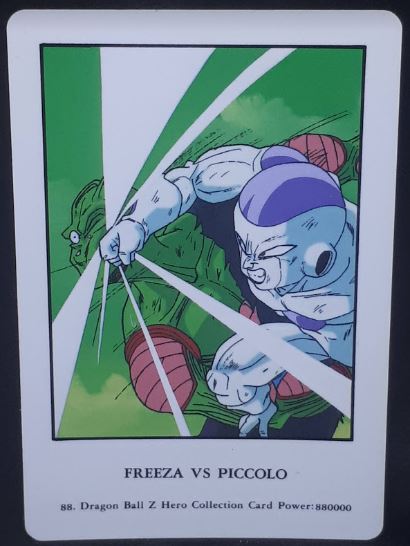 Carte Dragon Ball Z Hero Collection Part 1 n°88 (1993) Amada freezer vs piccolo DBZ Cardamehdz