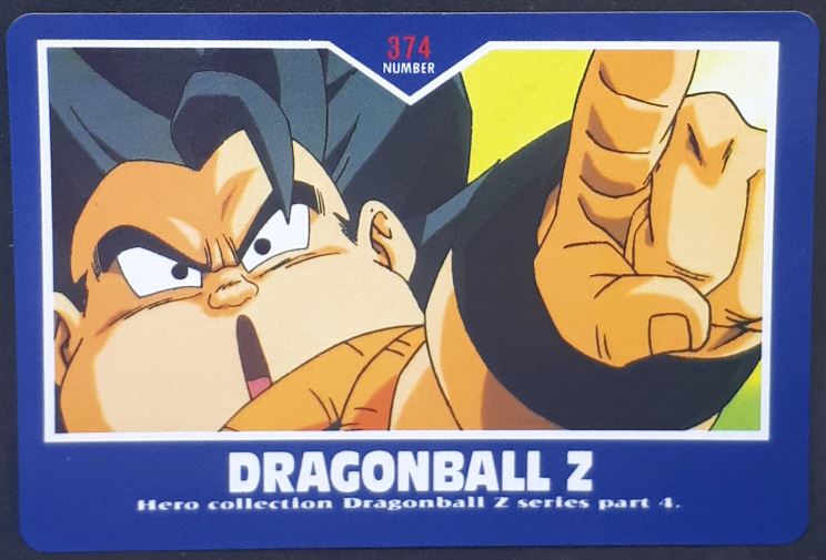 Carte Dragon Ball Z Hero Collection Part 4 n°374 (1995) Amada gogeta DBZ Cardamehdz