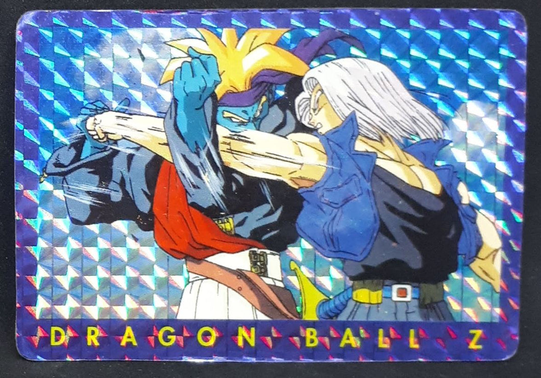 Carte Dragon Ball Z Panini Serie 1 française n°16 trunks vs gokua dbz prisme cardamehdz