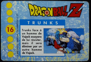 Carte Dragon Ball Z Panini Serie 1 française n°16 trunks vs gokua dbz prisme cardamehdz