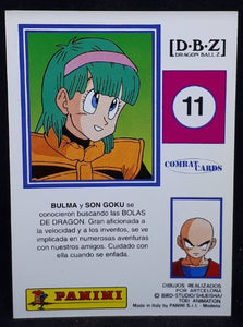 Carte Dragon Ball z Combat Cards Part 1 n°11 Panini bulma dbz cardamehdz
