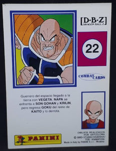 Carte Dragon Ball z Combat Cards Part 1 n°22 Panini nappa dbz cardamehdz