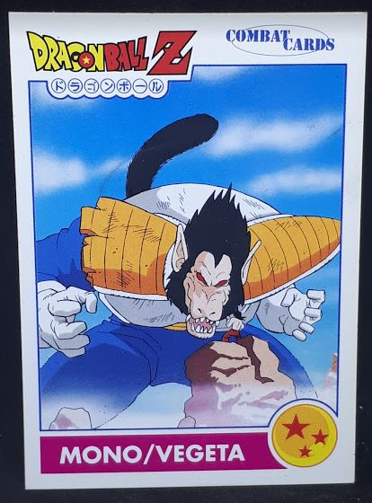 Carte Dragon Ball z Combat Cards Part 1 n°27 Panini songoku vs oozaru vegeta dbz cardamehdz