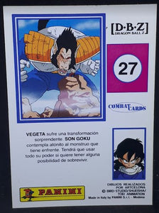 Carte Dragon Ball z Combat Cards Part 1 n°27 Panini songoku vs oozaru vegeta dbz cardamehdz