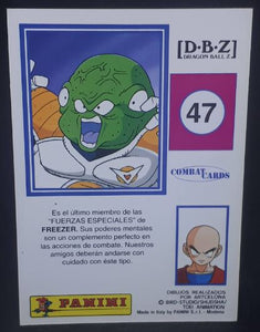 Carte Dragon Ball z Combat Cards Part 1 n°47 Panini guldo fuerza animal dbz cardamehdz