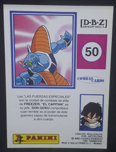 Carte Dragon Ball z Combat Cards Part 1 n°50 Panini ginew el capitan dbz cardamehdz