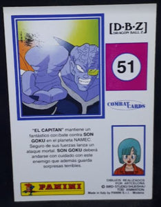 Carte Dragon Ball z Combat Cards Part 1 n°51 Panini ginyu el capitan dbz cardamehdz
