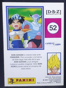 Carte Dragon Ball z Combat Cards Part 1 n°52 Panini songohan vs freezer dbz cardamehdz
