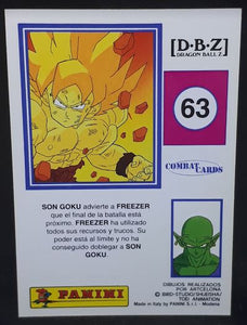 Carte Dragon Ball z Combat Cards Part 1 n°63 Panini songoku dbz cardamehdz
