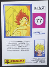 Charger l&#39;image dans la galerie, Carte Dragon Ball z Combat Cards Part 1 n°77 Panini vegeta dbz cardamehdz