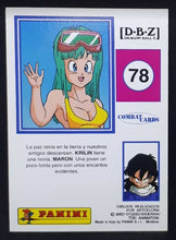 Charger l'image dans la galerie, Carte Dragon Ball z Combat Cards Part 1 n°78 Panini maron dbz 