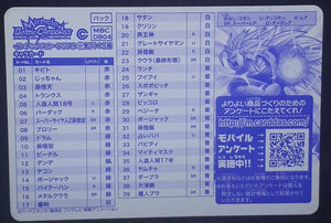 Carte Dragon ball z kai Miracle Battle Carddass Part 4 Checklist 1-2 (2010) bandai cardamehdz