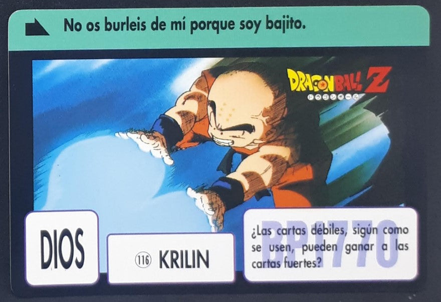 Carte dragon ball z Carddass espagnol Part 3 n°116 bandai krilin dbz 
