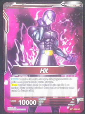 carte Dragon Ball Super Card Game Fr Part 1 BT1-003 uc Hit bandai 2018