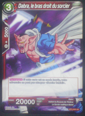 carte Dragon Ball Super Card Game Fr Part 2 BT2-023UC Dabra, le bras droit du sorcier bandai 2018