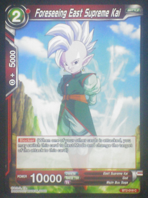carte Dragon Ball Super Card Game us BT2-019C Foreseeing East Supreme Kai bandai 2018