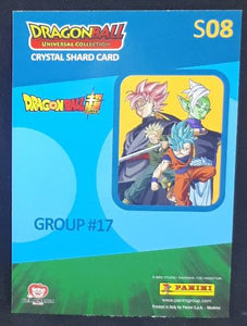 Trading card panini part 2 Dragon Ball Universal Collection n° S08 (2021) prisme Songoku Trunks Goku Black et Zamasu dbz 
