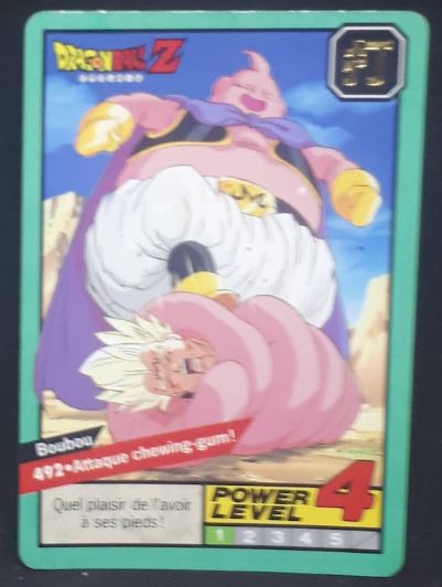 carte Carddass Le Grand Combat Part 2 n°492 (1996) bandai boubou vs majin vegeta dbz 