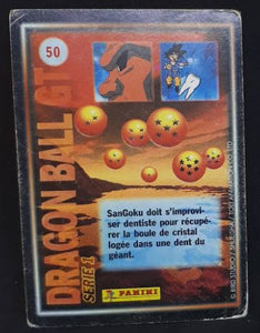 carte Dragon Ball GT Cards Part 1 n°50 (1999) trunks songoku pan dbgt cardamehdz