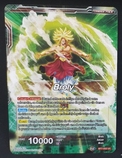 carte Dragon Ball Super Card Game Fr Assault of the Saiyans BT7-002 UC (2019) bandai broly cauchemar récurrent dbscg