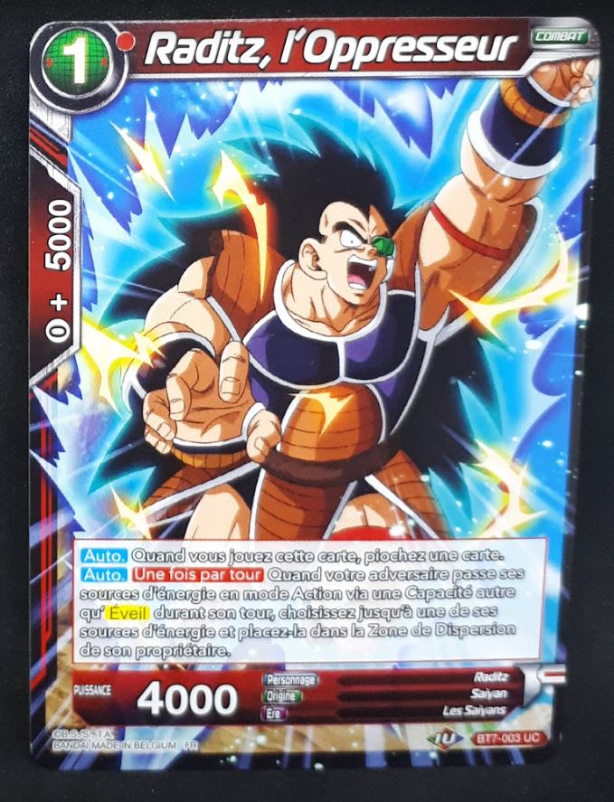 carte Dragon Ball Super Card Game Fr Assault of the Saiyans BT7-003 UC (2019) bandai raditz l oppresseur dbscg