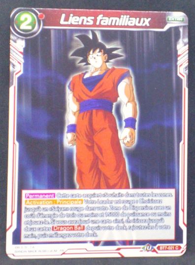 carte Dragon Ball Super Card Game Fr Assault of the Saiyans BT7-021 C (2019) bandai liens familiaux dbscg 