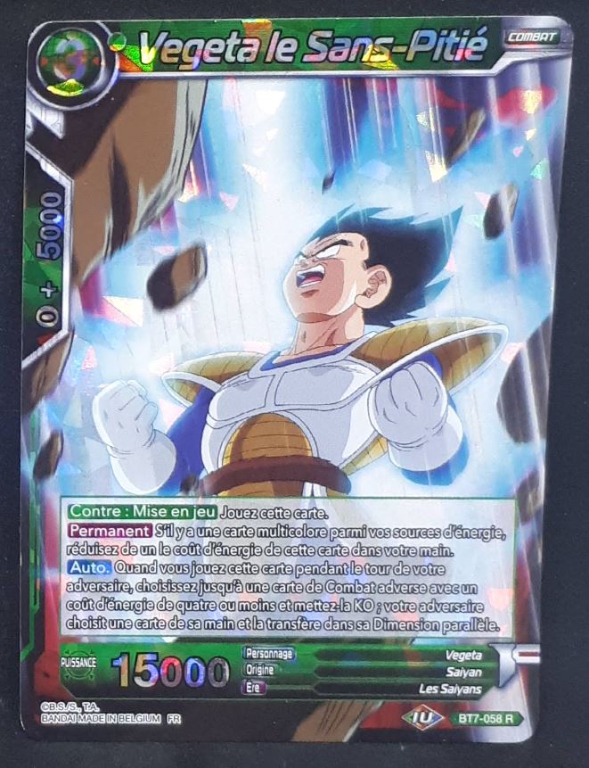 carte Dragon Ball Super Card Game Fr Assault of the Saiyans BT7-058 R (2019) bandai vegeta le sans pitié dbscg