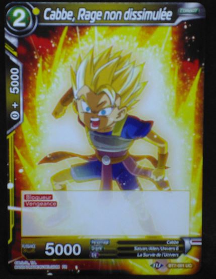 carte Dragon Ball Super Card Game Fr Assault of the Saiyans BT7-081 UC (2019) bandai Cabbe, Rage non dissimulée dbscg cardamehdz