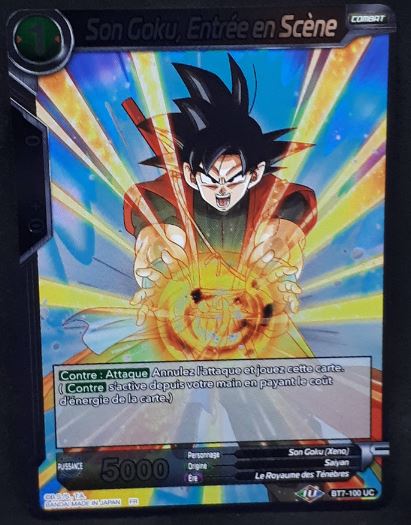 carte Dragon Ball Super Card Game Fr Assault of the Saiyans BT7-100 UC Foil (2019) bandai Son Goku, Entrée en Scène dbscg foil cardamehdz