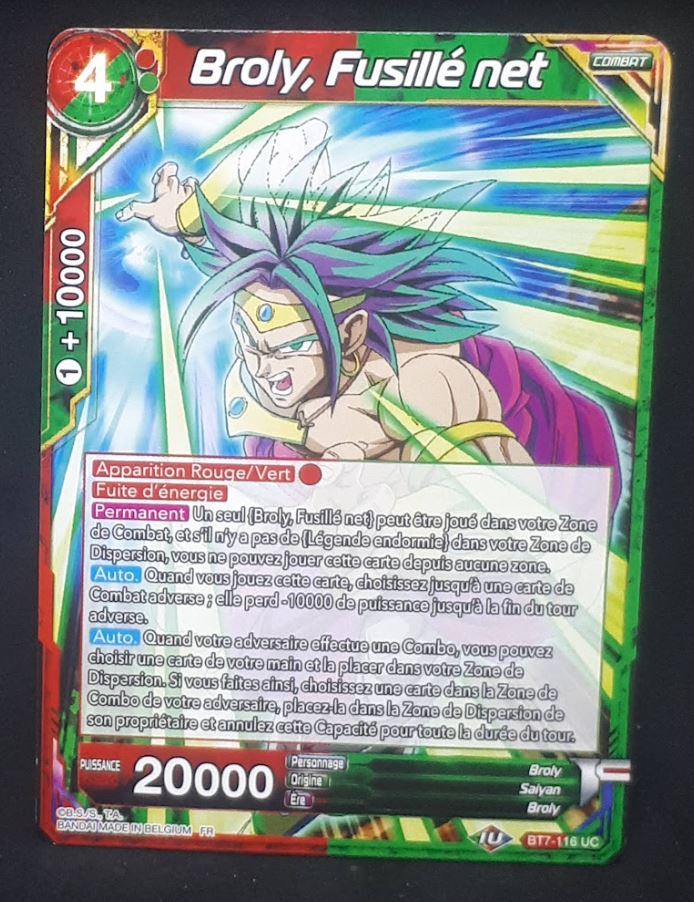 carte Dragon Ball Super Card Game Fr Assault of the Saiyans BT7-116 UC (2019) bandai broly fusille net dbscg