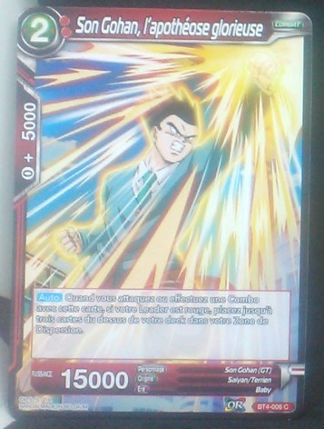 carte Dragon Ball Super Card Game Fr Colossal Warfare BT4-006 C (2018) songohan,l'apothéose glorieuse dbscg cardamehdz