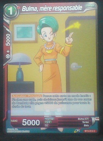 carte Dragon Ball Super Card Game Fr Colossal Warfare BT4-015 C (2018) Bulma, mère responsable dbscg cardamehdz