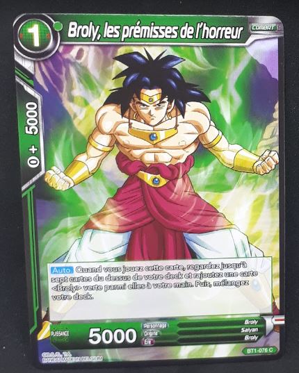 carte Dragon Ball Super Card Game Fr Galactic Battle BT1-076 C bandai broly les prémisses de l horreur dbscg